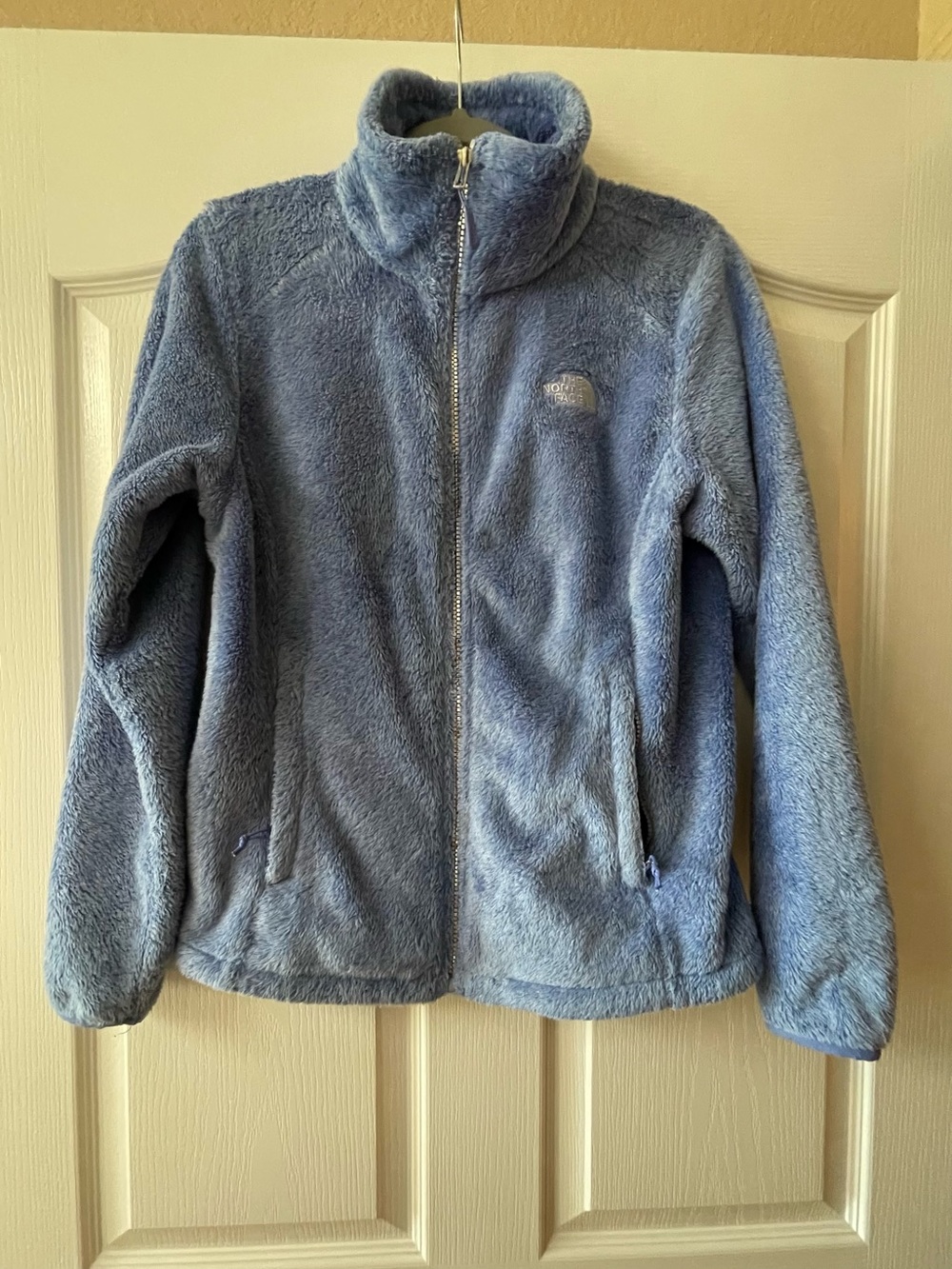 North Face Osito Jacket Womens Small Blue Fuzzy Fleece Full Zip Outdoors